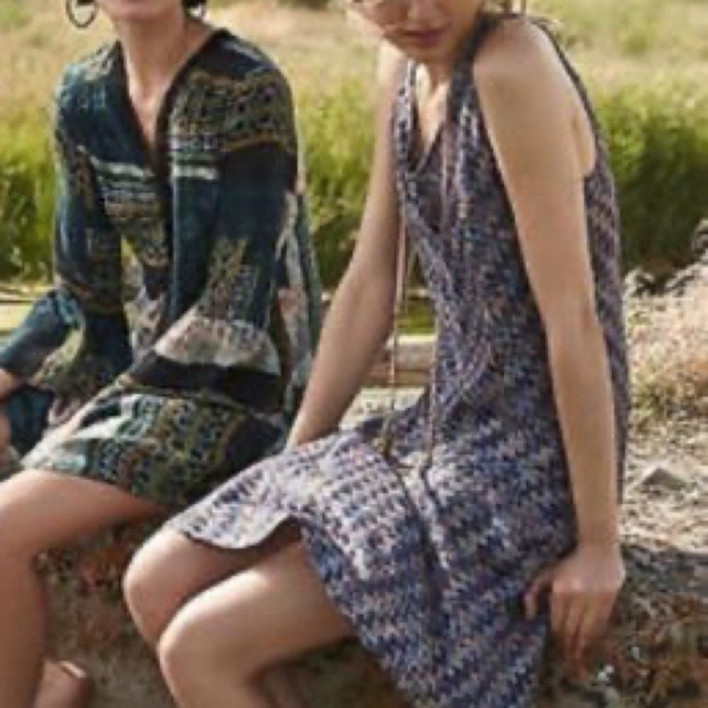 ANTHROPOLOGIE MAEVE Boho Sleeveless Chevron V-Neck Mini Dress XS
